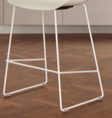 Fortona Stool Sled Base - 750mm High - White Powder Coat